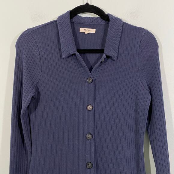 Madewell Women's Blue Button Front Midi Shirt Dress Size S #NH091 - Picture 2 of 7
